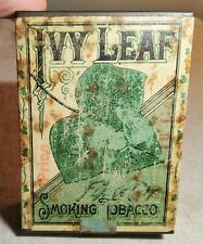 RARE 1891 TAXSTAMP IVY LEAF FLAKE CUT SMOKING TOBACCO TIN DANIEL SCOTTEN DETROIT picture