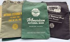 Vintage Lot Of 11 Canvas Bank Bags 10 From Wisconsin 1 From Arkansas Read picture