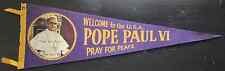 Vintage 1965 POPE PAUL VI Photos Pennant Welcome to the USA Pray For Peace