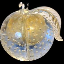 Vtg Paperweight Murano Glass Apple Summerso Bullicante Alfredo Barbini picture