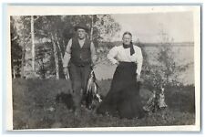 c1910's Man Cached Fishes Lake Scene RPPC Photo Unposted Antique Postcard picture