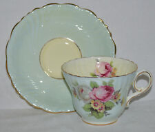 Beautiful Paragon Floral Pattern Cup & Saucer Light Blue / Yellow Interior picture