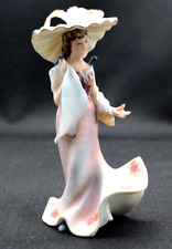 Vintage Lefton KW333B Beautiful Woman Figurine Porcelain Hand Painted 6.5”H-3