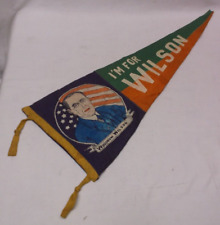 Antique Woodrow Wilson I'm For Wilson Campaign Felt Pennant picture