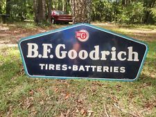 HUGE VINTAGE 1950s B.F. GOODRICH TIRES METAL GAS STATION SIGN. 5 FEET WIDE picture