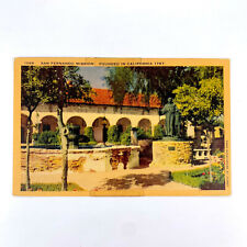 Postcard California San Fernando CA Mission 1940s Unposted Linen picture