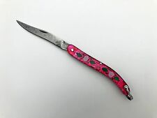 Pink Pocket Knife Vintage Folding Travel Knives Prison Art Plexiglass ITK USSR picture
