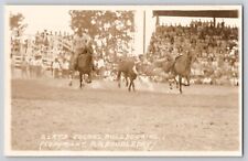Rodeo Slats Jacob Bulldogging Cow Horse RPPC Photo Postcard RR Doubleday c1930's picture
