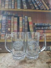 TABASCO Glass BEER MUGS Glass McILHENNY Co. Etched Diamond Logo picture