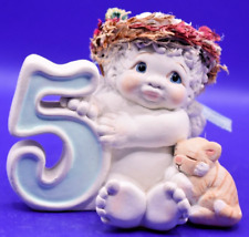 DREAMSICLES FIFTH HAPPY BIRTHDAY CHERUB ANGEL FIGURINE 5TH AGE FIVE NUMBER 5 ART picture