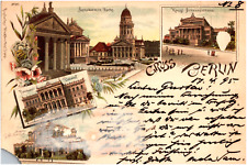 Gruss aus Berlin Germany City Multiview Buildings 1895 Postcard UDB picture