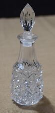 Vintage Clear Cut Glass Crystal Perfume Cologne Bottle With A Stopper 5.25