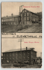 Postcard Industries of Elizabethville, PA Enterprise Hosiery & Swab Wagon Works picture