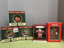 Vintage 1990s Coca Cola Collectible Lot Christmas Ornaments Santa Original Boxes picture