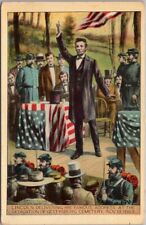 Vintage 1910sABRAHAM LINCOLN Postcard Delivering the Gettysburg Address UNUSED picture
