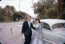 sl46  Original Slide 1950's bride groom vintage car Chevrolet ? 929a picture