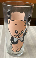 Vintage 1973 Looney Tunes Porky Pig Warner Bros Pepsi Collector Series Glass picture