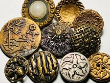 Antique Vintage Lot Of Metal Buttons Metal Picture Victorian Glass Etc picture