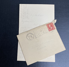 Antique Handwritten Letter 1900 NY Post Mark Flag B-38 New York Station C Stamp picture