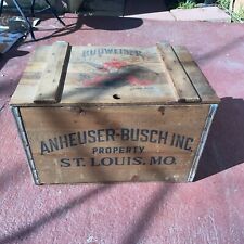 Vtg 1876-1970 Anheuser Busch Budweiser Beer Wooden Crate Wood Box St Louis MO. picture