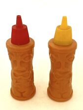 VERY RARE Collector’s Set Of Vtg 60s Tiki God Condiment Holders Luau Hawaii picture