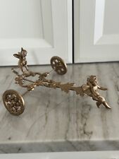 Antique Victorian Brass Cherubs pulling a Chariot Serving piece Display picture