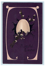 c1910's Easter Joy Hatched Egg Art Nouveau Embossed Posted Antique Postcard picture