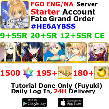 [ENG/NA][INST] FGO / Fate Grand Order Starter Account 9+SSR 190+Tix 1510+SQ #HE6 picture