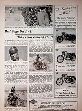 1954 Bud Sage Takes San Gabriel on Harley-Davidson - 1-Page Vintage Article picture