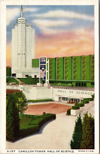Postcard Chicago 1933 Worlds Fair Carillon Tower Hall Of Science picture