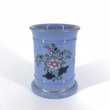 Vintage Vase Floral Blue Porcelain Tumbler Toothbrush Holder picture