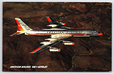 Postcard American Airlines Astrojet Airplane Jet Airliner Aviation Aerial 1963 picture
