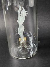 Unique Handcrafted Hand Blown W.R. Eberhart Glass Decanter w/ Nude Nymph Inside picture