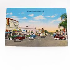 Street View ~ National City ~ California CA Antique Cars Unposted Linen Postcard picture