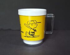 Vintage Charlie Brown Plastic Coffee Mug Baseball Winning Losing picture