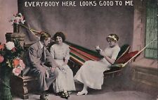 Vintage Postcard Everybody Here Looks Good To Me 1913 Romance 3 People Humor DB picture