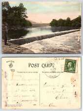 Foster Ohio LITTLE MIAMI RIVER LOW DAM FALLS COVERED BRIDGE 1911 Postcard N189 picture