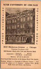 Postcard University Hotel Hyde Park Chicago Illinois picture