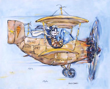 CHUCK JONES United Hare Lines Bugs WB Canvas Print Ltd Ed of 400 sml Pilot Plane picture