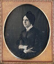 Artistically Posed Lady Crossed Arms Looking Away 1/6 Plate Daguerreotype T438 picture