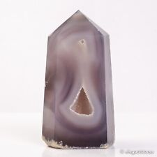 434g 112mm Natural Druzy Agate Geode Quartz Crystal Tower Point Healing Chakra picture