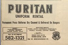 Puritan Uniform Rental Louisville KY Executive Svc Shop Vintage Print Ad 1976 picture