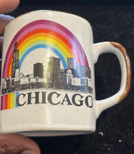 Rainbow Vintage Chicago Skyline Mug Pride Coffee Tea Cup Rare LGBTQ picture