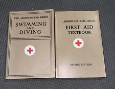 Vintage American Red Cross First Aid Textbooks Swimming Diving First Aid 1938-45 picture