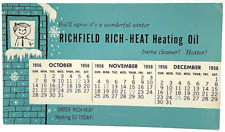 Vintage Richfield Rich-Heat 1956 Calendar Blotter Oil Promo Giveaway Advertising picture