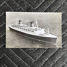 STUNNING SS FRANCE French Line Aerial Photograph Ocean Liner Postcard RPPC. picture