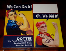 Dorothy Trate signed autographed 4x3.5 card  Real Life Rosie Riveter World War 2 picture