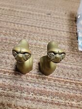 RARE Brass E.T. Extraterrestrial Bookends Alien Figurine Figure Paperweight VTG picture