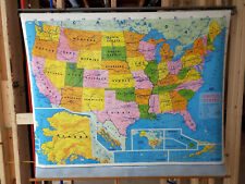 (11) 1980-00s Vintage Modern School USA Pull Down Plastic Maps Classroom Divider picture