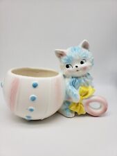 Vtg Ceramic Baby Planter Nursery Cat Kitten Relpo #5657  Japan picture